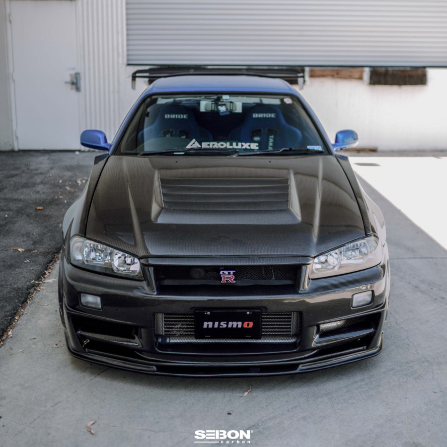 Seibon DS-Style Carbon Fiber Hood for 1999-2001 Nissan Skyline R34 GT-R