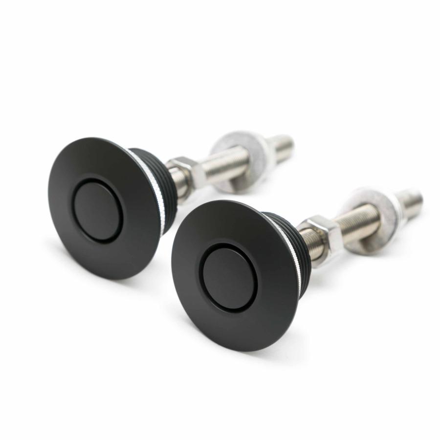 Seibon Quik-Latch® QL-50 Low Profile Hood Pin Kit - Black, 2.5", Without Lock