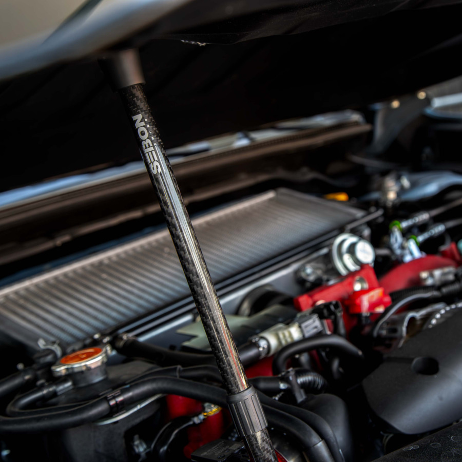 Seibon Fiber Hood Prop With Seibon Logo