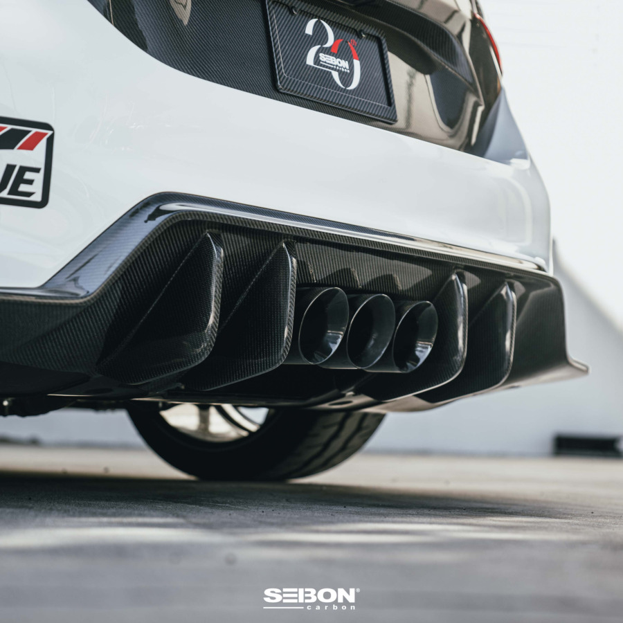 Seibon Mb-Style Carbon Fiber Rear Diffuser For 2023-2025 Honda Civic Type R