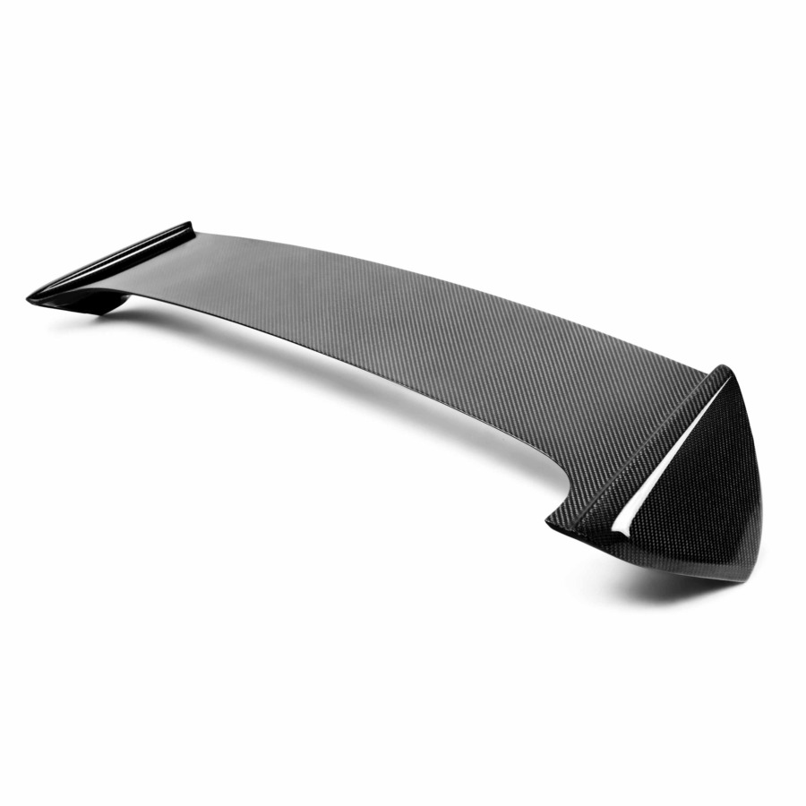 Seibon STI-Style Carbon Fiber Rear Spoiler for 2008-2014 Subaru WRX/STi HB, With Cut-out for Factory Brake Light