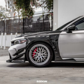 Seibon MB-Style Carbon Fiber Front Side Skirt Extensions for 2023-2025 Honda Civic Type R