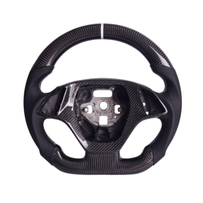 2014-2019 Chevrolet Corvette C7 Black Leather White Stitching Carbon Fiber Steering Wheel
