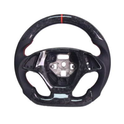 2014-2019 Chevrolet Corvette C7 Black Leather Black Stitching Forged Carbon Fiber Steering Wheel