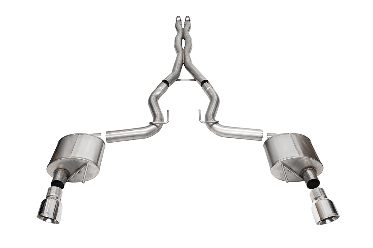 Corsa Performance Corsa Cat-Back Exhaust - Mustang GT S650 Non-Active Slash Tips 21250 for S650 Mustang