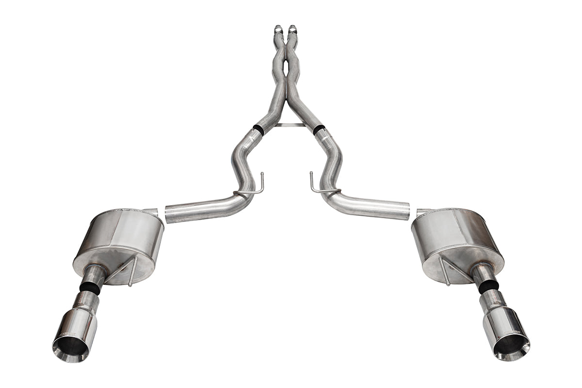 Corsa Performance Corsa Cat-Back Exhaust - Mustang GT S650 Non-Active Straight Tips 21251 for S650 Mustang