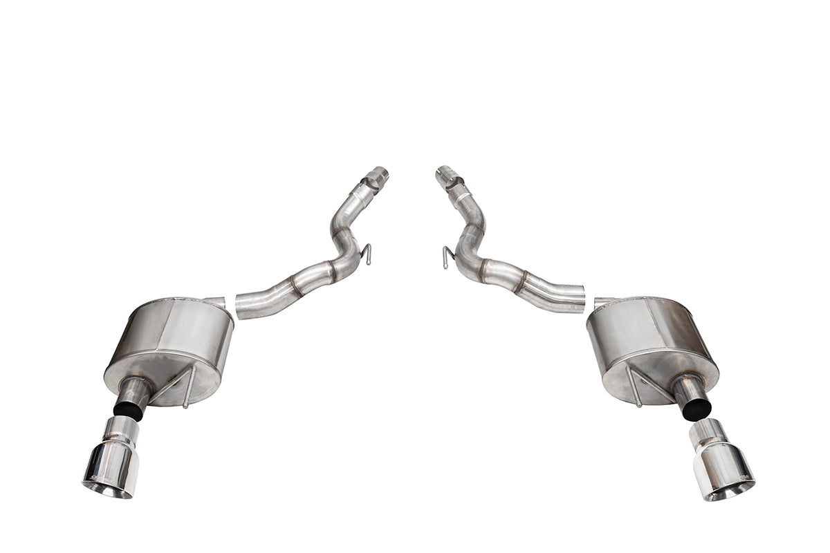 Corsa Axle-Back Exhaust - 2024-2026 Mustang GT Convertible S650 Slash Tips 21272