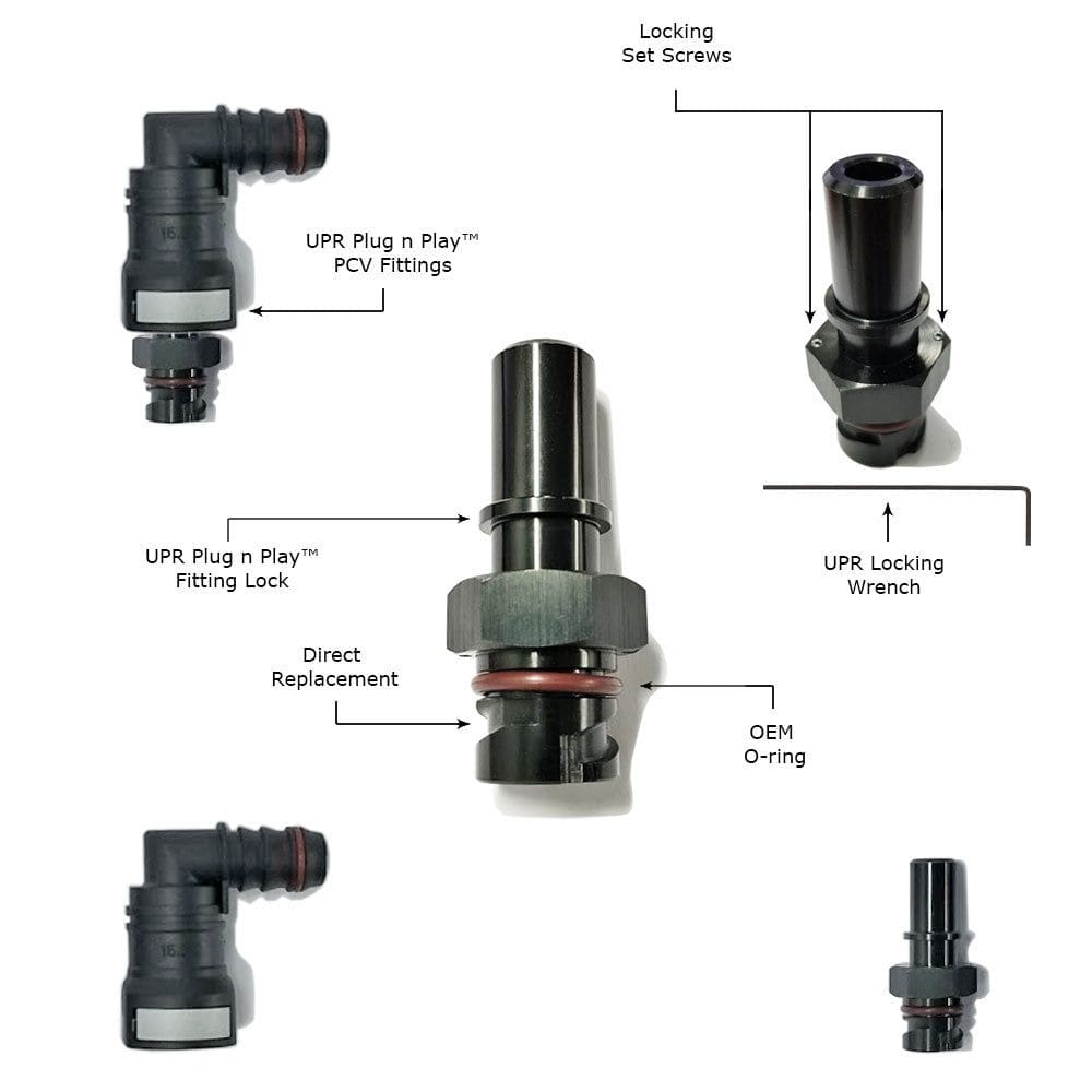 UPR Products UPR Plug N Play Adjustable Hi-Flo Billet PCV Valve (4 Jet Sizes) - Mustang, F-150, Explorer, Hellcat