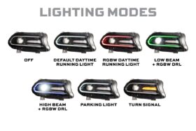 XRGB LED Headlights: 15-23 Dodge Charger (Set) (5)