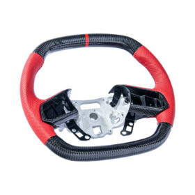 Extreme Online Store EOS Corvette C8 CARBON FIBER Red Perforated Leather Stripe Steering Wheel for C8 Corvette - Image 11
