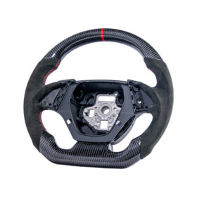 Extreme Online Store CAMARO CARBON FIBER Black Alcantara Red Stripe Steering Wheel