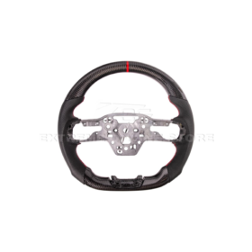 Mustang CARBON FIBER Perforated Leather Red Stripe Steering Wheel - Image 3
