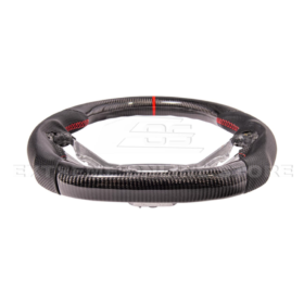 Mustang CARBON FIBER Perforated Leather Red Stripe Steering Wheel - Image 6