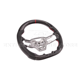 Mustang CARBON FIBER Perforated Leather Red Stripe Steering Wheel - Image 4