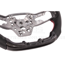 Mustang CARBON FIBER Perforated Leather Red Stripe Steering Wheel - Image 10