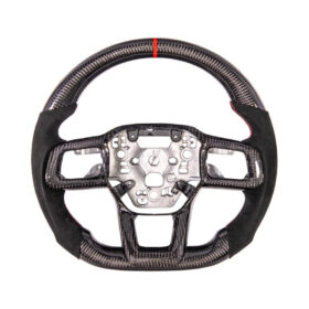 Mustang CARBON FIBER Alcantara Leather Red Stripe Steering Wheel