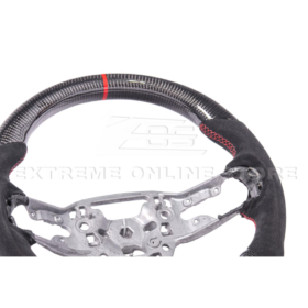 Mustang CARBON FIBER Alcantara Leather Red Stripe Steering Wheel - Image 10