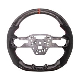 Mustang CARBON FIBER Alcantara Leather Red Stripe Steering Wheel - Image 2