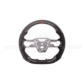 Mustang CARBON FIBER Alcantara Leather Red Stripe Steering Wheel - Image 3