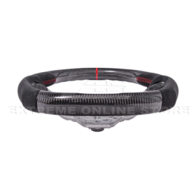Mustang CARBON FIBER Alcantara Leather Red Stripe Steering Wheel - Image 8