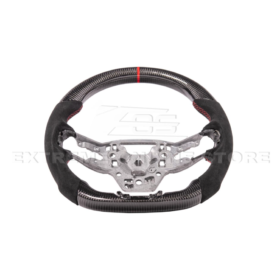 Mustang CARBON FIBER Alcantara Leather Red Stripe Steering Wheel - Image 4