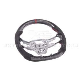 Mustang CARBON FIBER Alcantara Leather Red Stripe Steering Wheel - Image 5