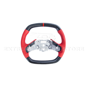 Extreme Online Store Corvette C8 CARBON FIBER Red Perforated Leather Stripe Steering Wheel - Image 3