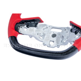 Extreme Online Store Corvette C8 CARBON FIBER Red Perforated Leather Stripe Steering Wheel - Image 10