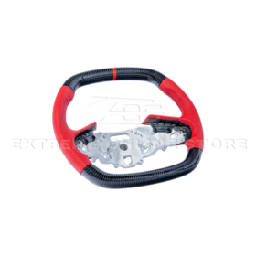 Extreme Online Store Corvette C8 CARBON FIBER Red Perforated Leather Stripe Steering Wheel - Image 5