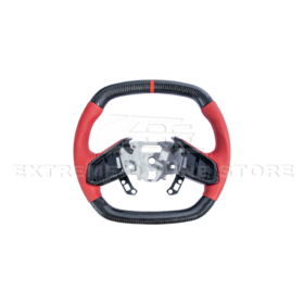 Extreme Online Store EOS Corvette C8 CARBON FIBER Red Perforated Leather Stripe Steering Wheel for C8 Corvette - Image 12
