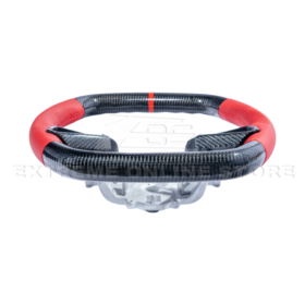 Extreme Online Store EOS Corvette C8 CARBON FIBER Red Perforated Leather Stripe Steering Wheel for C8 Corvette - Image 15