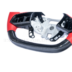 Extreme Online Store EOS Corvette C8 CARBON FIBER Red Perforated Leather Stripe Steering Wheel for C8 Corvette - Image 20