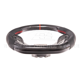 FFP 2015-2023 Ford Mustang S550 Carbon Fiber Black Leather Red Stitching Steering Wheel - image 4