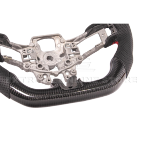 FFP 2015-2023 Ford Mustang S550 Carbon Fiber Black Leather Red Stitching Steering Wheel - image 8