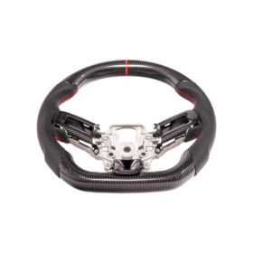 FFP 2015-2023 Ford Mustang S550 Carbon Fiber Black Leather Red Stitching Steering Wheel - image 11