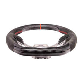 FFP 2015-2023 Ford Mustang S550 Carbon Fiber Black Leather Red Stitching Steering Wheel - image 20