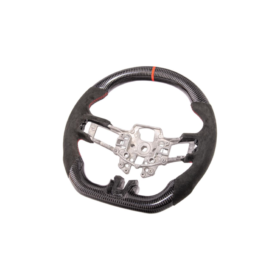 FFP 2015-2023 Ford Mustang S550 Carbon Fiber Black Leather Red Stitching Steering Wheel - image 17