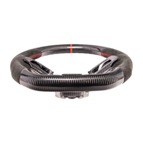 FFP 2015-2023 Ford Mustang S550 Carbon Fiber Black Leather Red Stitching Steering Wheel - image 26