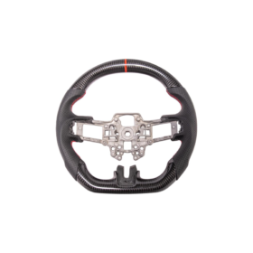 FFP 2015-2023 Ford Mustang S550 Carbon Fiber Black Leather Red Stitching Steering Wheel - image 30