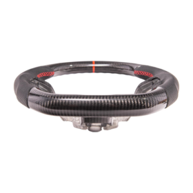 FFP 2015-2023 Ford Mustang S550 Carbon Fiber Black Leather Red Stitching Steering Wheel - image 34