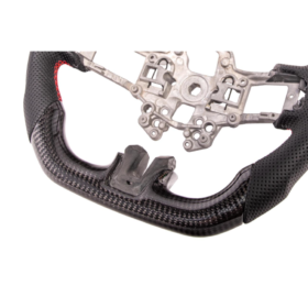 FFP 2015-2023 Ford Mustang S550 Carbon Fiber Black Leather Red Stitching Steering Wheel - image 31