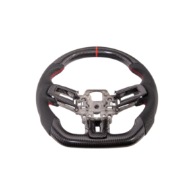 FFP 2015-2023 Ford Mustang S550 Carbon Fiber Black Leather Red Stitching Steering Wheel - image 39