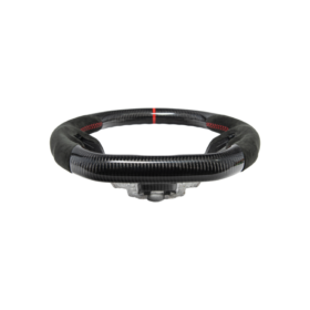 FFP 2015-2023 Ford Mustang S550 Carbon Fiber Black Leather Red Stitching Steering Wheel - image 46