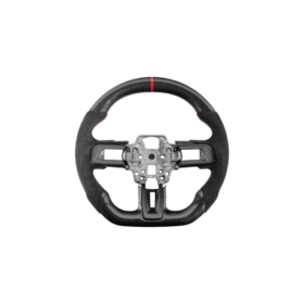 FFP 2015-2023 Ford Mustang S550 Carbon Fiber Black Leather Red Stitching Steering Wheel - image 50