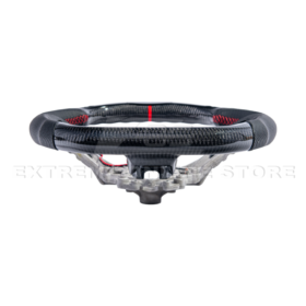 FFP 2015-2023 Ford Mustang S550 Carbon Fiber Black Leather Red Stitching Steering Wheel - image 57