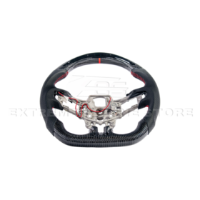 FFP 2015-2023 Ford Mustang S550 Carbon Fiber Black Leather Red Stitching Steering Wheel - image 60