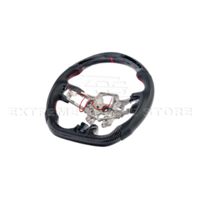 FFP 2015-2023 Ford Mustang S550 Carbon Fiber Black Leather Red Stitching Steering Wheel - image 62