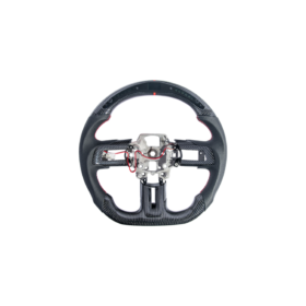 FFP 2015-2023 Ford Mustang S550 Carbon Fiber Black Leather Red Stitching Steering Wheel - image 63