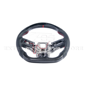 FFP 2015-2023 Ford Mustang S550 Carbon Fiber Black Leather Red Stitching Steering Wheel - image 64