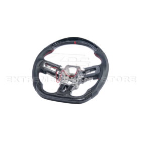 FFP 2015-2023 Ford Mustang S550 Carbon Fiber Black Leather Red Stitching Steering Wheel - image 68